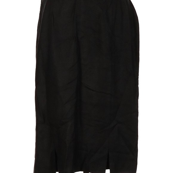 Doncaster Solid Black Silk Skirt, 16 - Picture 2 of 2